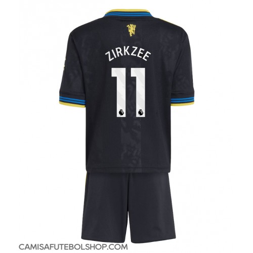 Camisa de time de futebol Manchester United Joshua Zirkzee #11 Replicas 3º Equipamento Infantil 2025-26 Manga Curta (+ Calças curtas)